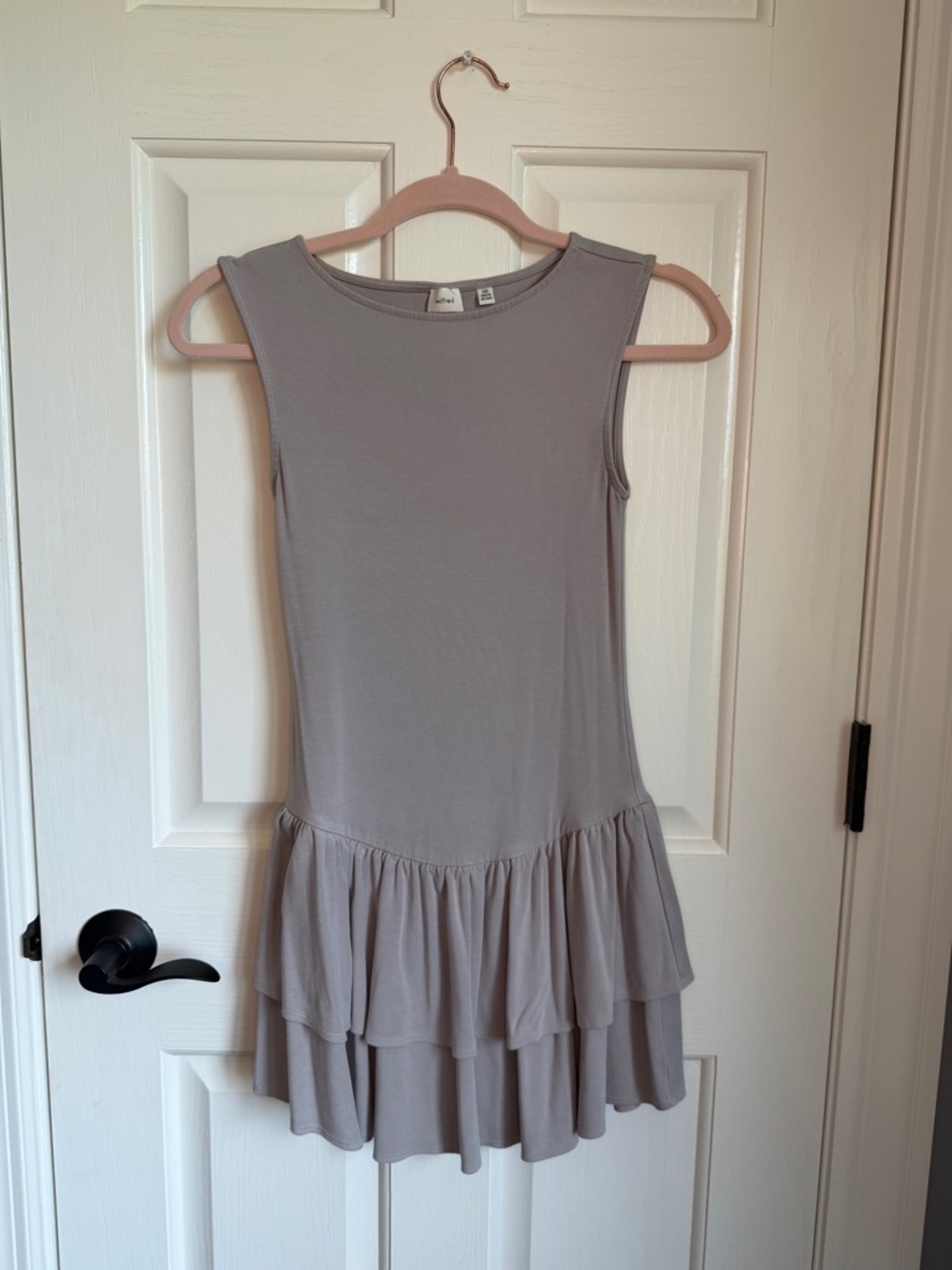 Wilfred Gray Sleeveless Ruffle Mini Dress